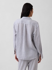 Gap Blue stripe Linen Oversized Shirt - Image 2 of 4