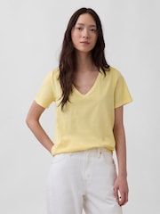 Gap Yellow Vintage Soft V-Neck T-Shirt - Image 1 of 3