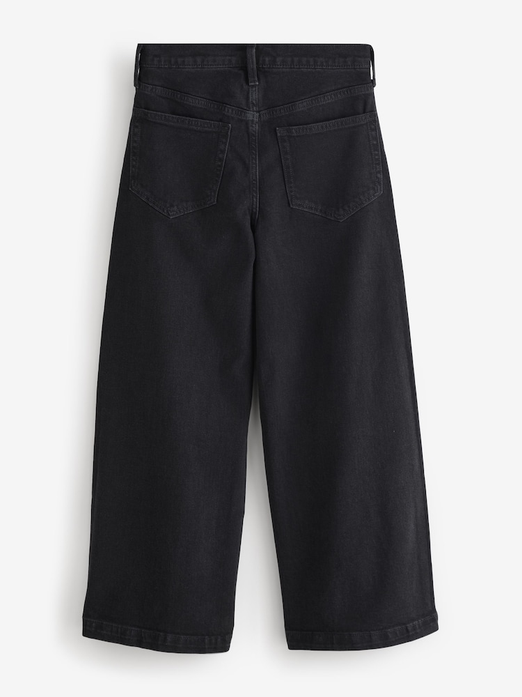 Gap Black High Waisted Stride Wide-Leg Ankle Jeans - Image 2 of 5