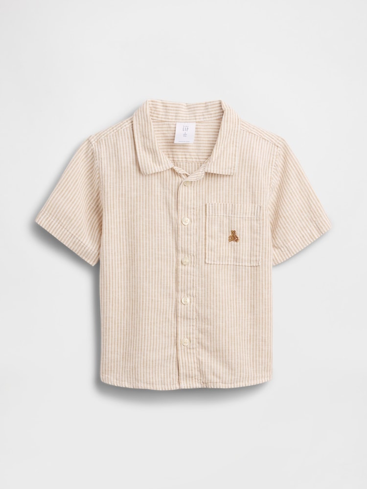 Dungă bej - Gap Linen-Cotton Shirt (6mths-5yrs) - Imaginea 2 din 3
