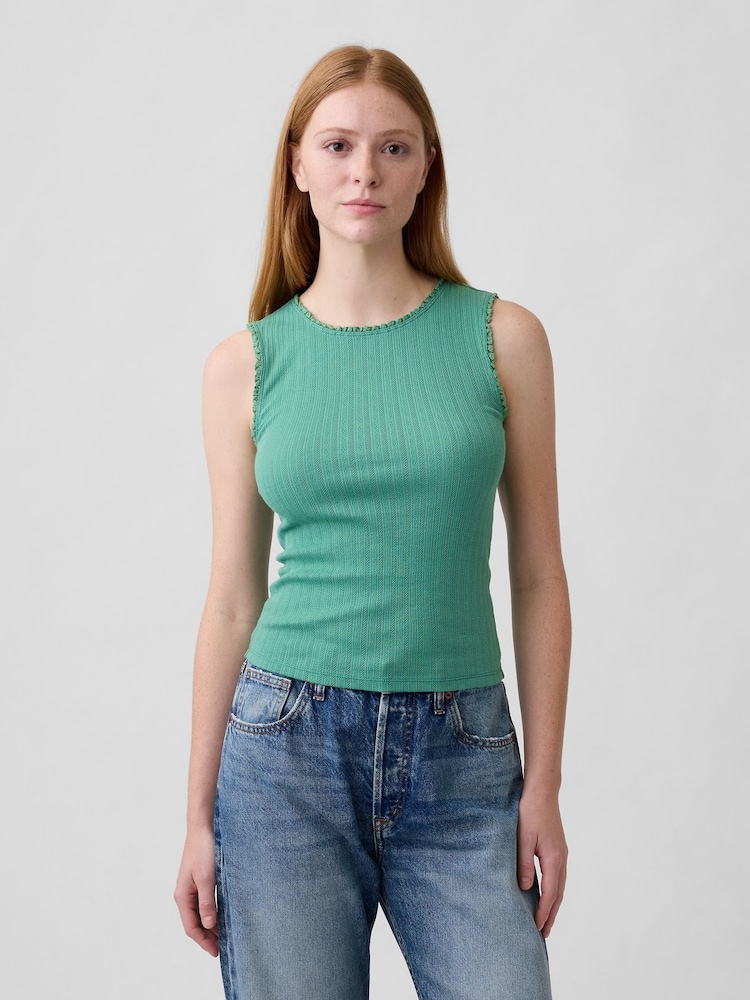 Gap Green Pointelle Shell Vest - Image 1 of 4