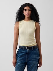 Gap Yellow Pointelle Shell Vest - Image 1 of 4