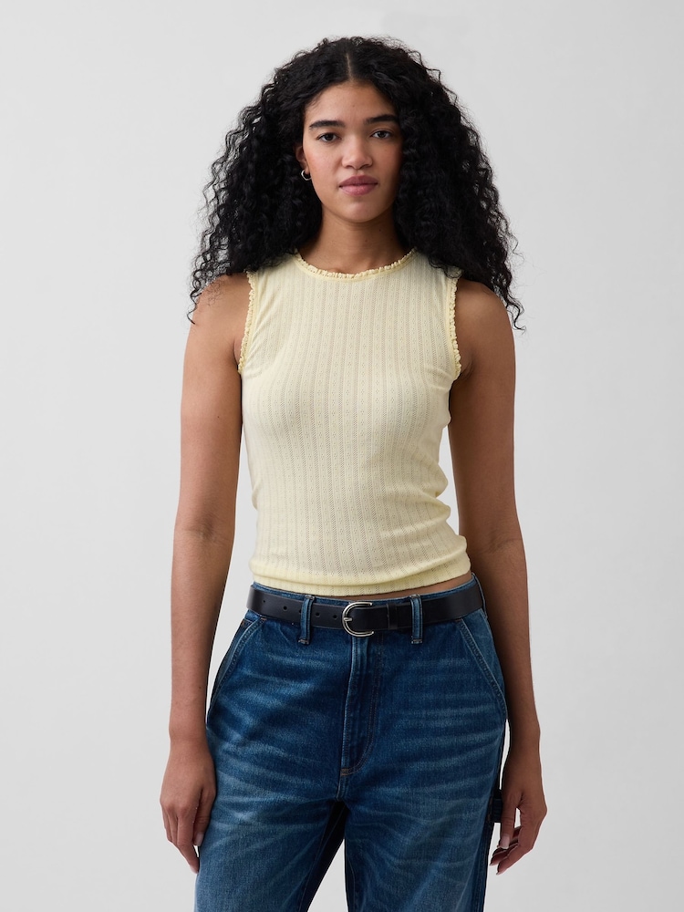 Gap Yellow Pointelle Shell Vest - Image 1 of 4