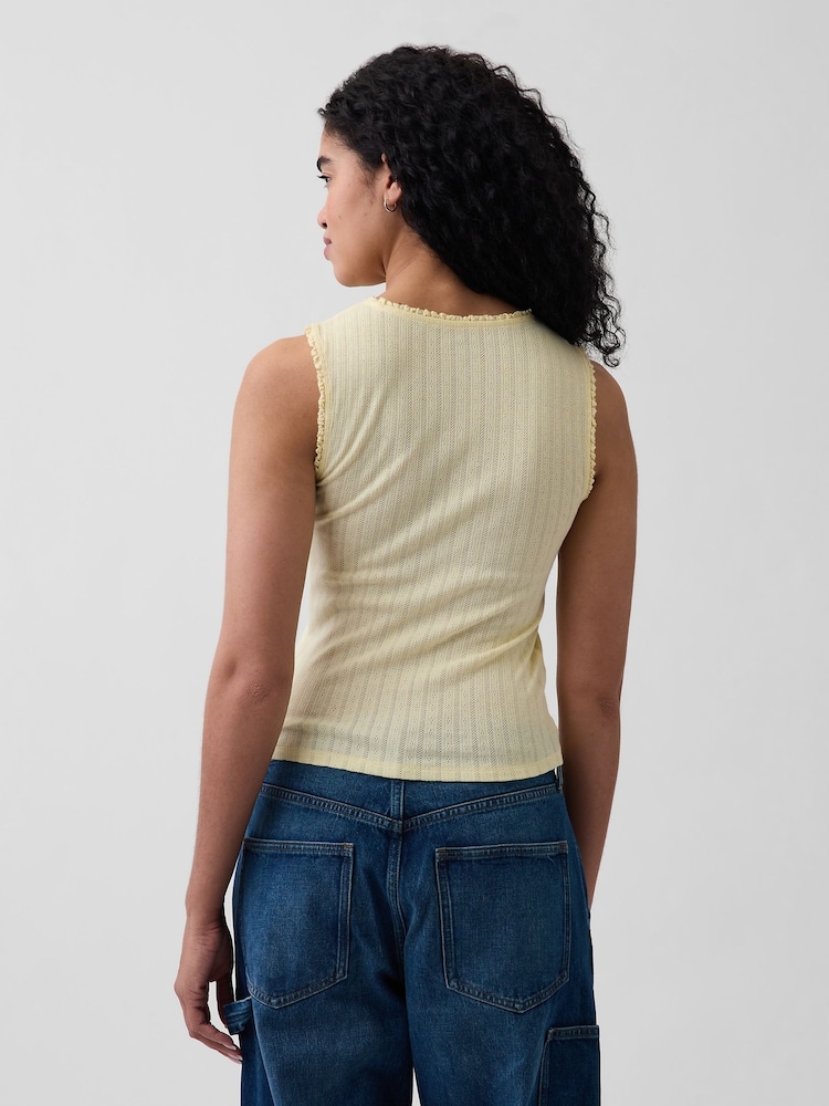 Gap Yellow Pointelle Shell Vest - Image 2 of 4