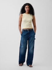 Gap Yellow Pointelle Shell Vest - Image 3 of 4