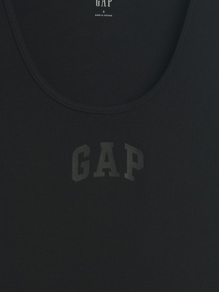 Gap Black Logo Ribbed Vest - Image 5 of 5 Gap Black Logo Ribbed Vest - Image 5 of 5