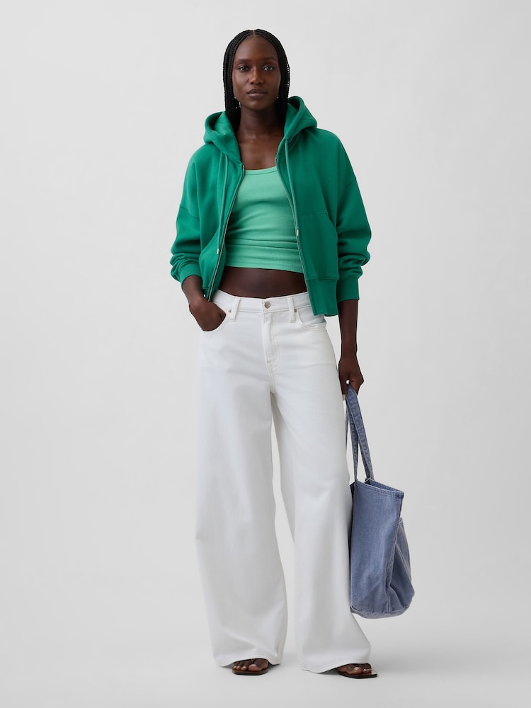 Gap Green Rib Scoop Vest - Image 3 of 3 Gap Green Rib Scoop Vest - Image 3 of 3