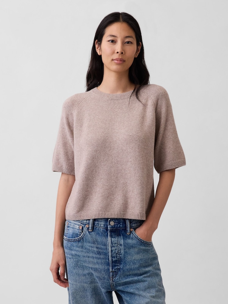 Gap Brown CashSoft Raglan Jumper T-Shirt - Image 1 of 4