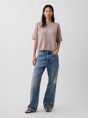 Gap Brown CashSoft Raglan Jumper T-Shirt - Image 3 of 4