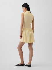 Gap Yellow Linen-Blend Drop-Waist Mini Shirt dress - Image 2 of 4