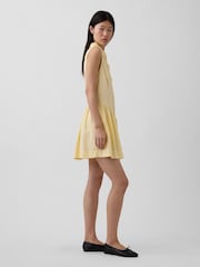Gap Yellow Linen-Blend Drop-Waist Mini Shirt dress - Image 3 of 4