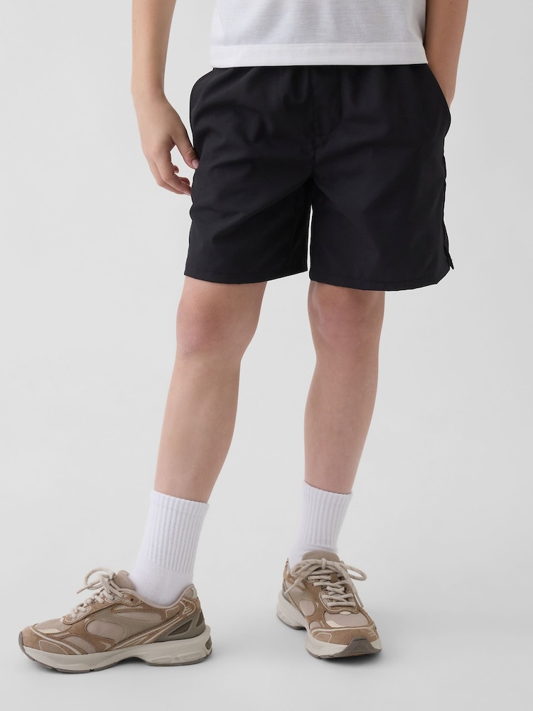 Negru - Gap Quick-Dry Shorts (4-13yrs) - Imaginea 1 din 5