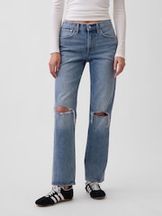 Gap Medium Wash Mid Rise Straight Jeans - Image 1 of 4