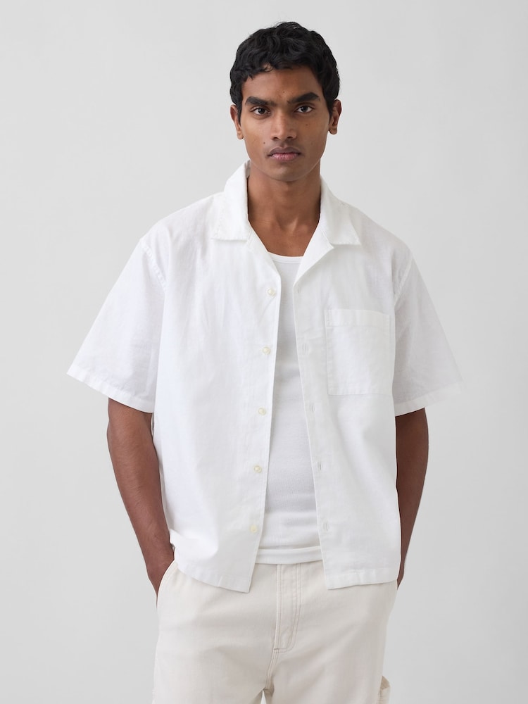 Gap Linen-Cotton Relaxed Straight-Hem Shirt - Εικόνα 1 από 4