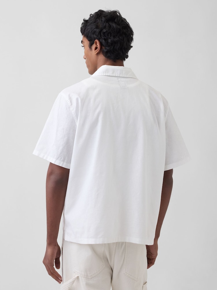 Gap Linen-Cotton Relaxed Straight-Hem Shirt - Εικόνα 2 από 4
