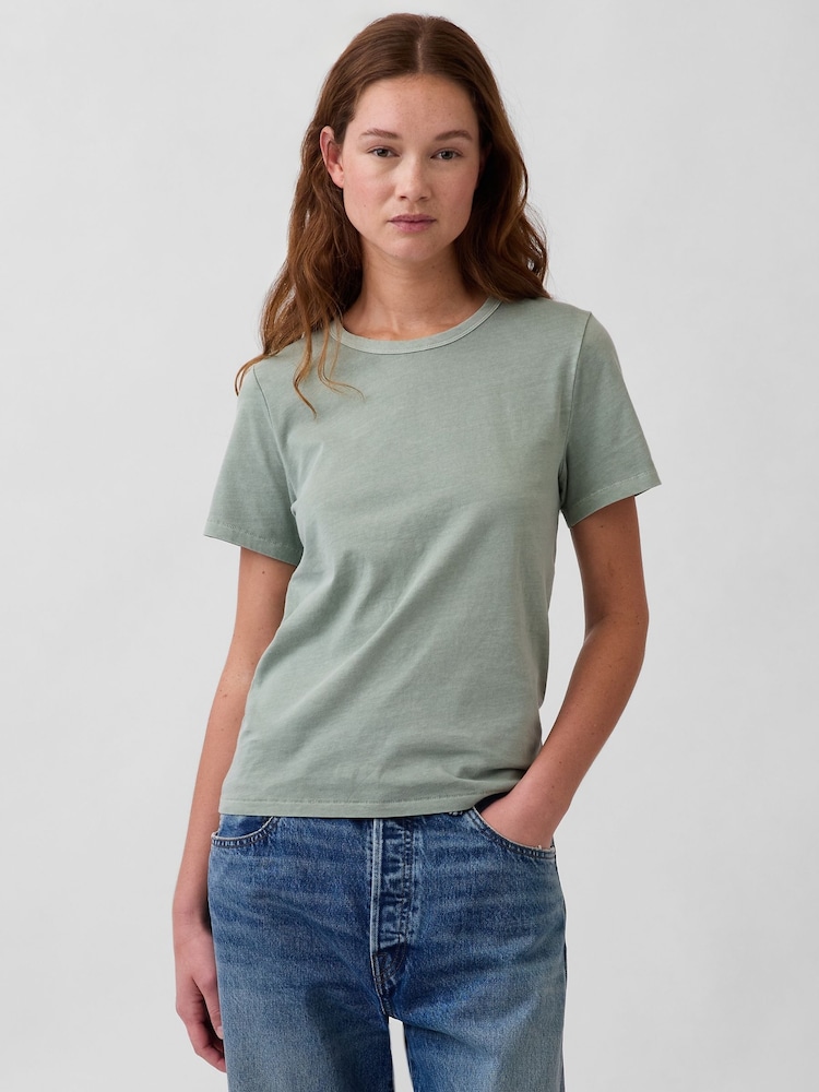 Gap Green Cotton VintageSoft T-Shirt - Image 1 of 5