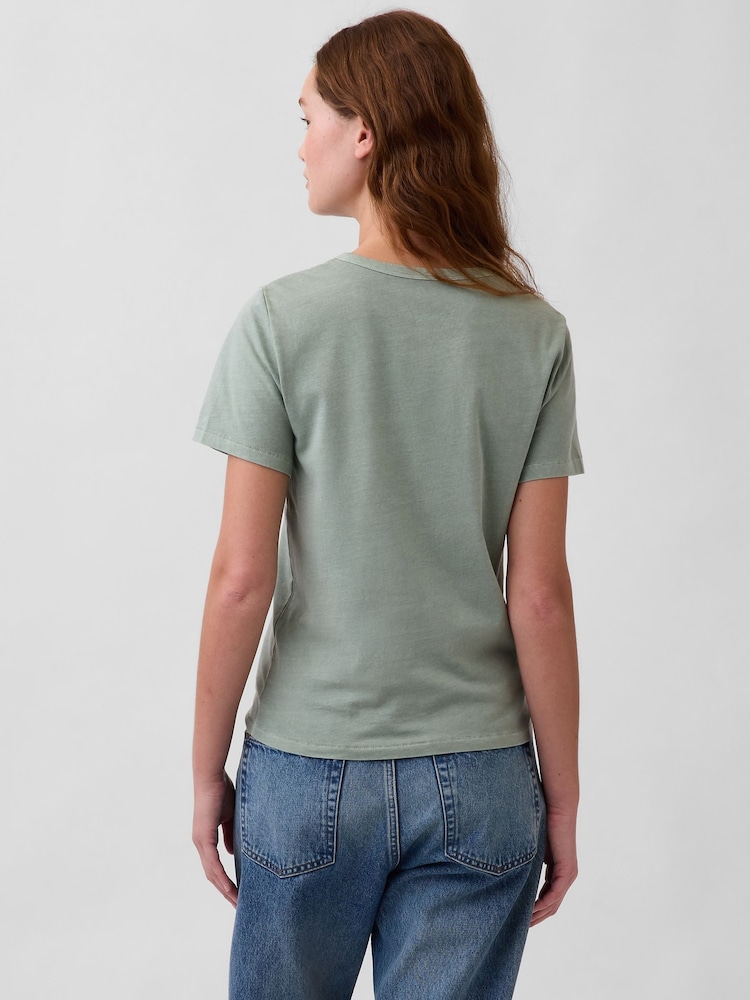 Gap Green Cotton VintageSoft T-Shirt - Image 2 of 5