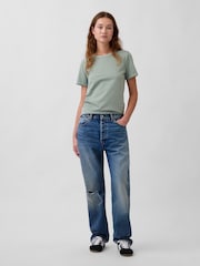 Gap Green Cotton VintageSoft T-Shirt - Image 3 of 5