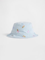 Gap Embroidered Denim Bucket Hat - Imaginea 1 din 1