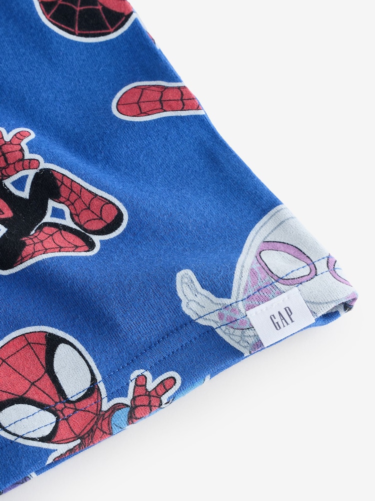 Gap Blue Spiderman Brushed Cotton Pyjamas Set (6mths-5yrs) - Image 5 of 5