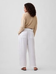 Gap White Mid Rise Pull On Barrel Gauze Trousers - Image 2 of 6
