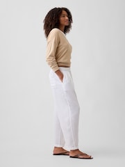 Gap White Mid Rise Pull On Barrel Gauze Trousers - Image 4 of 6