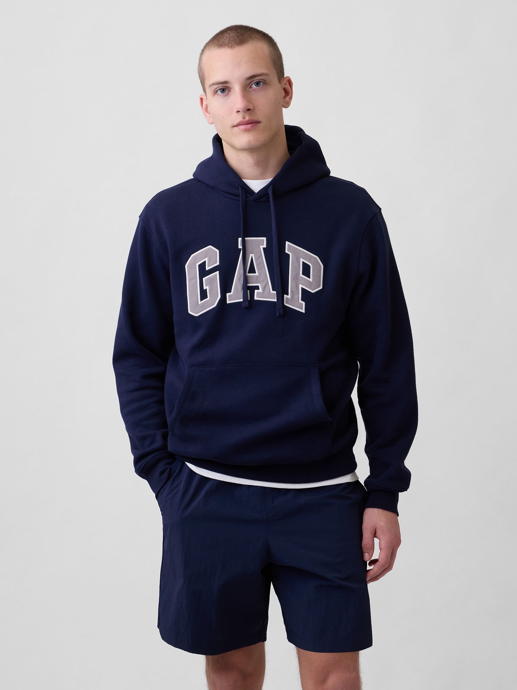Gap Navy VintageSoft Arch Logo Hoodie