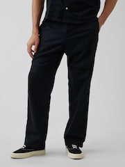 Gap Black Linen-Cotton Relaxed Tapered Trousers - Image 2 of 4