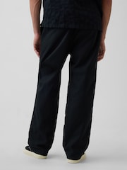 Gap Black Linen-Cotton Relaxed Tapered Trousers - Image 3 of 4