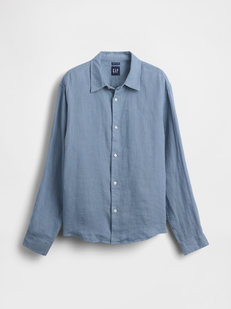 Bleu - Gap Linen Relaxed Shirt - Image 1 de 1