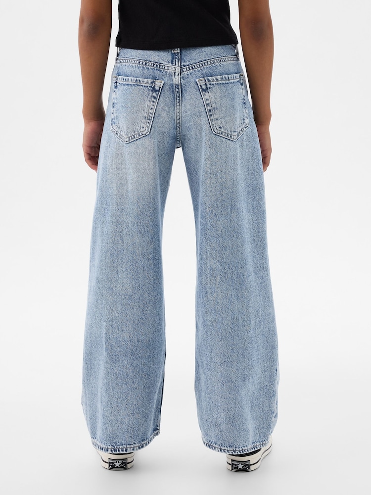 Gap Light Wash Low Rise Stride Wide-Leg Jeans (5-13yrs) - Image 2 of 3
