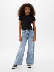Gap Light Wash Low Rise Stride Wide-Leg Jeans (5-13yrs) - Image 3 of 3