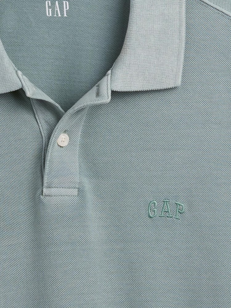 Gap Green Logo Pique Polo Shirt - Image 4 of 4
