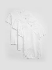 Λευκό - Gap Κοντομάνικα μπλουζάκια Λαιμόκοψη V 3 πακέτο - Εικόνα 1 του 1