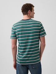 Gap Green Everyday Soft Stripe Crew Neck T-Shirt - Image 2 of 5