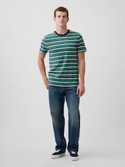 Gap Green Everyday Soft Stripe Crew Neck T-Shirt - Image 3 of 5