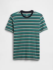 Gap Green Everyday Soft Stripe Crew Neck T-Shirt - Image 4 of 5
