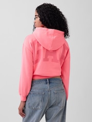 Gap Pink VintageSoft Oversized Crop Logo Hoodie - Image 2 of 4
