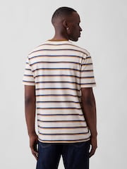 Gap Brown Everyday Soft Stripe Crew Neck T-Shirt - Image 2 of 5