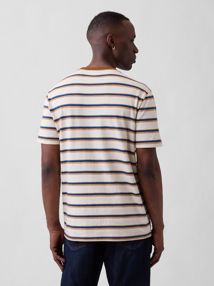Gap Brown Everyday Soft Stripe Crew Neck T-Shirt - Image 2 of 5