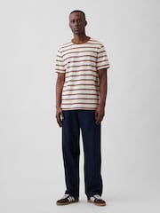 Gap Brown Everyday Soft Stripe Crew Neck T-Shirt - Image 3 of 5