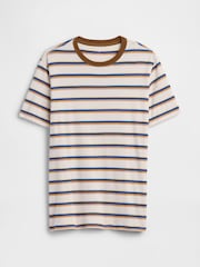 Gap Brown Everyday Soft Stripe Crew Neck T-Shirt - Image 4 of 5