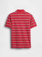 Gap Red Stripe Logo Pique Polo Shirt (4-13yrs) - Image 2 of 3