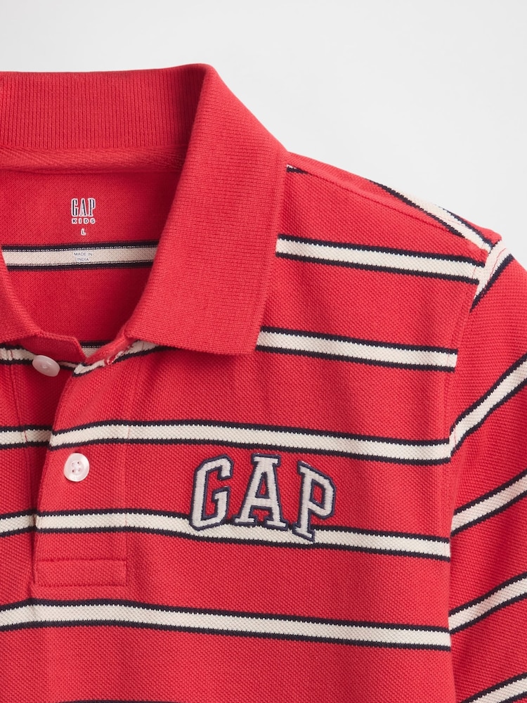 Gap Red Stripe Logo Pique Polo Shirt (4-13yrs) - Image 3 of 3