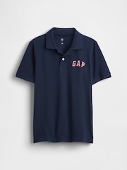 Gap Navy Blue Logo Short Sleeve Polo Shirt (4-13yrs) (4-13yrs) - Image 1 of 3