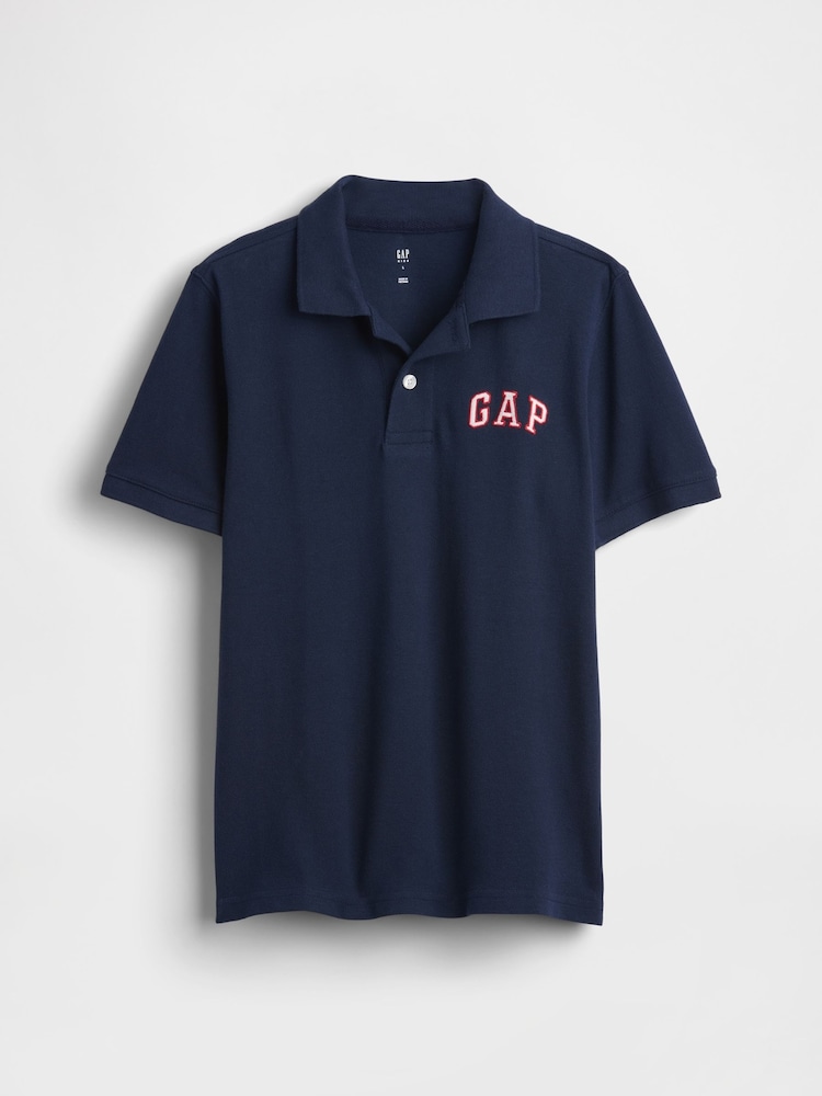 Gap Navy Blue Logo Short Sleeve Polo Shirt (4-13yrs) (4-13yrs) - Image 1 of 3