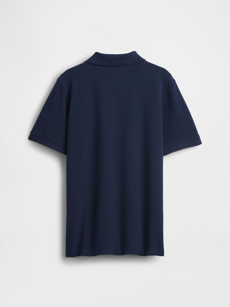 Gap Navy Blue Logo Short Sleeve Polo Shirt (4-13yrs) (4-13yrs) - Image 2 of 3