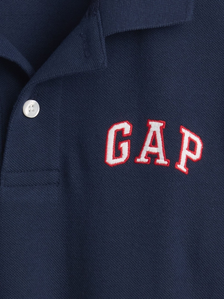 Gap Navy Blue Logo Short Sleeve Polo Shirt (4-13yrs) (4-13yrs) - Image 3 of 3