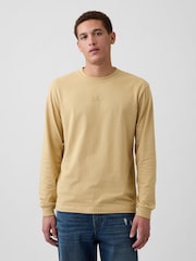 Gap Yellow Everyday Soft Relaxed Mini-Logo T-Shirt - Image 1 of 5