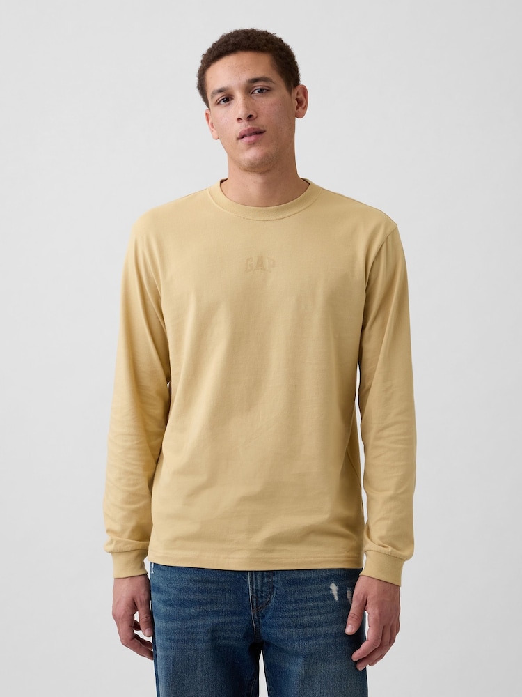 Gap Yellow Everyday Soft Relaxed Mini-Logo T-Shirt - Image 1 of 5